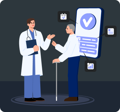 Doctor and patient reviewing continuous cognitive health management
