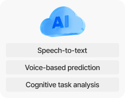 Multimodal AI prediction combining voice, language, and cognitive task analysis