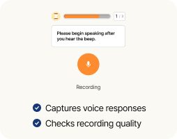 Voice recording and quality check interface