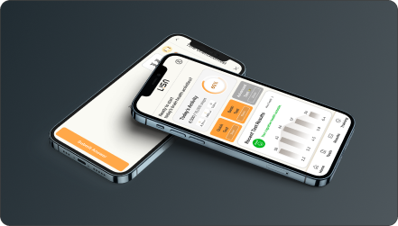 LISN mobile app showing cognitive health dashboard